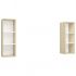 Set 2 bucati dulapuri tv montate pe perete, alb si stejar sonoma, 37 x 37 x 107 cm