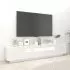 Comoda TV cu lumini LED, alb lucios, 200 x 35 x 40 cm