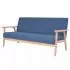  Canapea cu 3 locuri, albastru, material textil