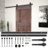 Ușă glisantă cu set feronerie, 100x210 cm, maro închis, lemn pin