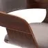  Scaun de bucătărie, gri taupe, lemn curbat & țesătură