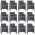 Set mobilier de exterior cu perne 13 piese, antracit