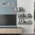 Set 4 bucati rafturi de perete, gri beton, 80 x 11.5 x 18 cm