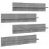 Set 4 bucati rafturi de perete, gri beton, 80 x 11.5 x 18 cm