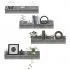 Set 4 bucati rafturi de perete, gri beton, 80 x 11.5 x 18 cm