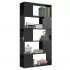 Biblioteca/Separator camera, negru lucios, 80 x 24 x 155 cm