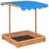 Cutie de nisip cu acoperis ajustabil albastru lemn de brad UV50, albastru, 119 cm