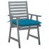 Set 2 bucati scaune de masa exterior cu perne, albastru deschis