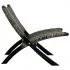 Scaun relaxare negru& natural ratan kubu & lemn masiv de mahon, negru, 60 x 77 x 70 cm