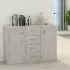  Dulap, gri beton, 88x30x65 cm, lemn prelucrat