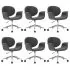 Set 6 bucati scaune de bucatarie pivotante, gri închis, 67 x 62 x 87.5 cm