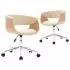 Set 2 bucati scaune de bucatarie pivotante, crem, 59.5 x 58 x 74 cm