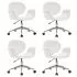 Set 4 bucati scaune de bucatarie pivotante, alb, 67 x 62 x 87.5 cm