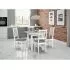 Scaun living/bucatarie Bosini 5, alb/gri catifea, 40x43x94 cm, UnicSpot