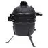Grătar cu afumătoare 2-în-1 Kamado, negru, 56 cm, ceramică
