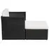  Scaun de grădină cu taburet, negru, poliratan 