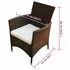  Set mobilier de exterior cu perne, 7 piese, maro, poliratan