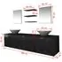  Set mobilier baie format din 8 piese cu chiuvete incluse, Negru