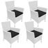  Set mobilier de exterior, 5 piese, alb crem, poliratan