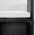  Set mobilier de exterior cu perne, 5 piese, negru, poliratan