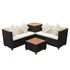  Set mobilier de grădină cu perne, 4 piese, negru, poliratan