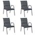  Set mobilier de exterior, 5 piese, negru, oțel