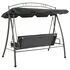  Balansoar extensibil cu copertină antracit 198x120x205 cm oțel