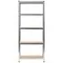  Rafturi de depozitare cu 5 niveluri, 3 buc., oțel argintiu&lemn