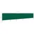  Paravan anti-vânt cu 5 panouri, verde, 600 x 80 cm, textil