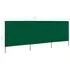  Paravan anti-vânt cu 3 panouri, verde, 400 x 80 cm, textil