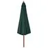  Umbrelă de soare de exterior, stâlp din lemn, verde, 330 cm