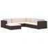  Scaun modular de colț, 1 buc., gri, poliratan, cu perne