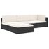  Scaun modular de colț, 1 buc., gri, poliratan, cu perne