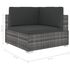  Scaun modular de colț, 1 buc., gri, poliratan, cu perne