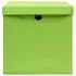  Cutii depozitare cu capace 4 buc. verde, 32x32x32 cm, textil