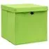  Cutii depozitare cu capace 4 buc. verde, 32x32x32 cm, textil