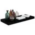  Raft de perete suspendat negru extralucios, 60x23,5x3,8 cm, MDF