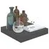  Rafturi de perete, 4 buc., gri extralucios, 23x23,5x3,8 cm, MDF