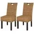 Set 2 bucati scaun de bucatarie din ratan kubu si lemn de mango, maro, 46 x 57 x 96 cm