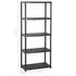  Raft de depozitare cu 5 polițe, negru, 71x38x170 cm, plastic