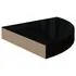  Rafturi de colț, 4 buc., negru extralucios, 25x25x3,8 cm, MDF