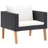  Set mobilier de grădină cu perne, 3 piese, negru, poliratan