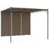  Pavilion de grădină cu perdea laterală, gri taupe, 3x3x2,25 m
