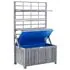  Cutie depozitare cu spalier, gri 99x55x160 cm lemn masiv acacia