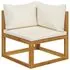  Set mobilier grădină cu perne, 5 piese, crem, lemn masiv acacia