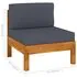  Set mobilier grădină perne gri închis, 10 piese, lemn acacia
