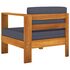  Set mobilier grădină perne gri închis, 5 piese, lemn acacia
