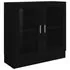  Dulap cu vitrină, negru, 82,5x30,5x80 cm, lemn prelucrat