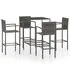  Set mobilier bar de grădină, 5 piese, gri, poliratan