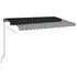  Copertină manuală retractabilă, cu LED, antracit, 450x350 cm